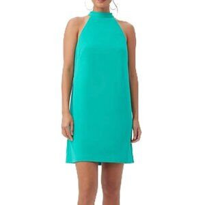 NWT Maggy London Halter Neck Tie Bow Sleeveless Green Shift Dress